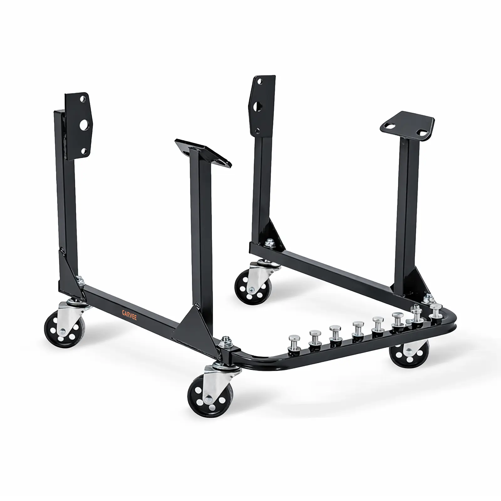 Engine Cradle with Wheels - Heavy Duty Steel Support Bracket, 750 lbs Capacity, 4 Swivel Casters, Fits Chevrolet Small & Big Block, Black, 3" Steel Wheels