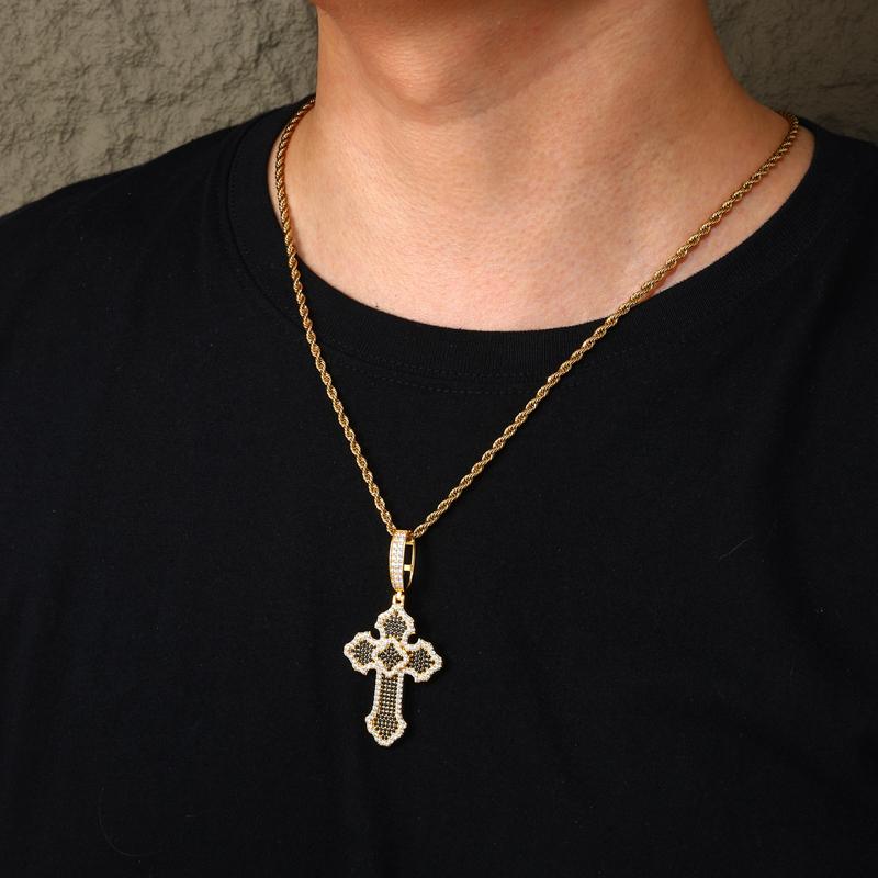 【#P697】Cross Pendant UCCIYO S925 Sterling Silver Synthetic Moissanite Pendant Necklace for Women Men Hip Hop Jewelry Gift
