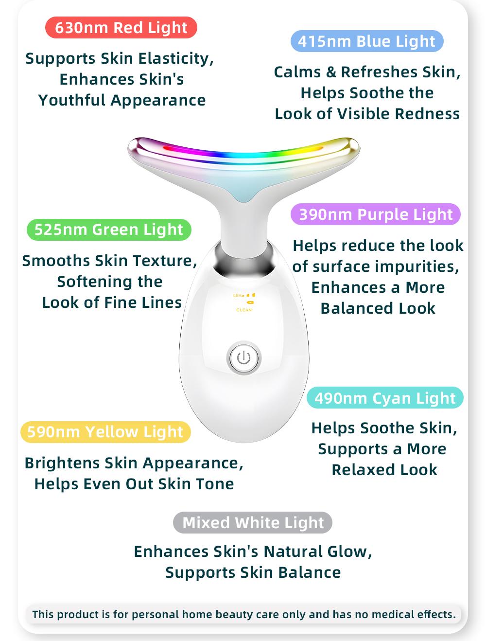 LixZyvo 7-Color LED Beauty Device with Advanced Beauty Technology & Soothing Thermal Care, Dolphin-Inspired Face & Neck Massager, Vibration Massage, Smart Skin-Touch Sensor