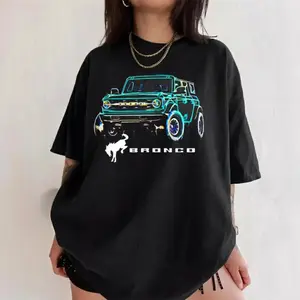 Ford Bronco 4x4 Neon Design Full Color Tshirt - Bronco Classic Shirt - Womenswear - Menswear - Unisex T-shirt