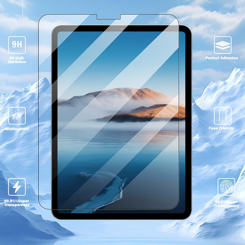 2-piece set suitable for iPad Mini 1/2/3 screen protectors, made of tempered glass material, 9H hardness, scratch resistant and drop resistant, suitable for 7.9-inch displays, device safety, seamless fit, scratch resistant shield