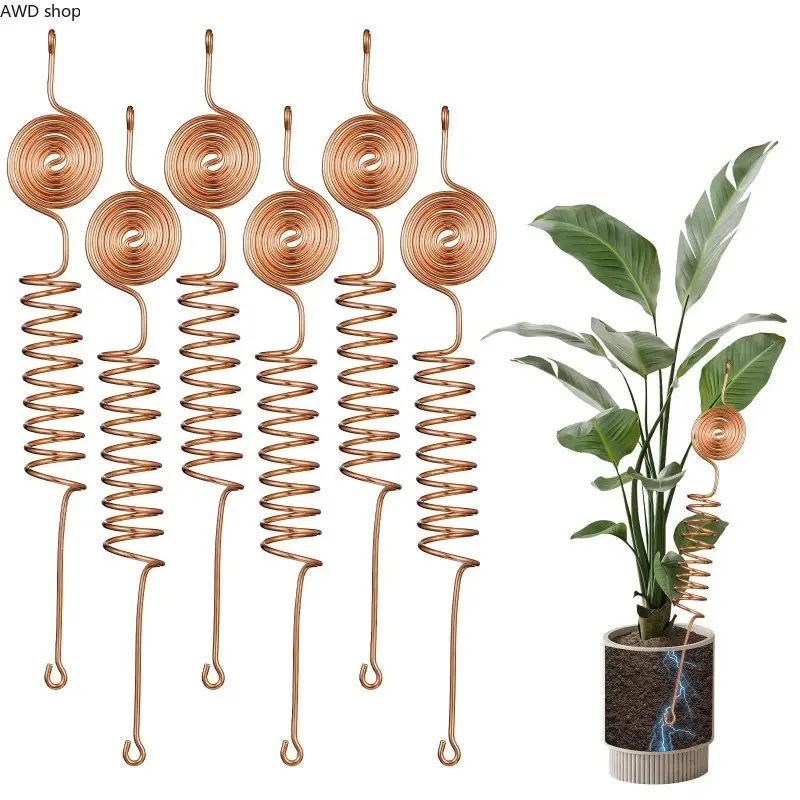 Electroculture Copper Gardening Antenna Kit - 10-Gauge 99% Copper Wire, Tensor Rings, Rods, Coil-Shape Stakes for Raised Garden Beds, Herb & Veg Support, Plant Energy Boost