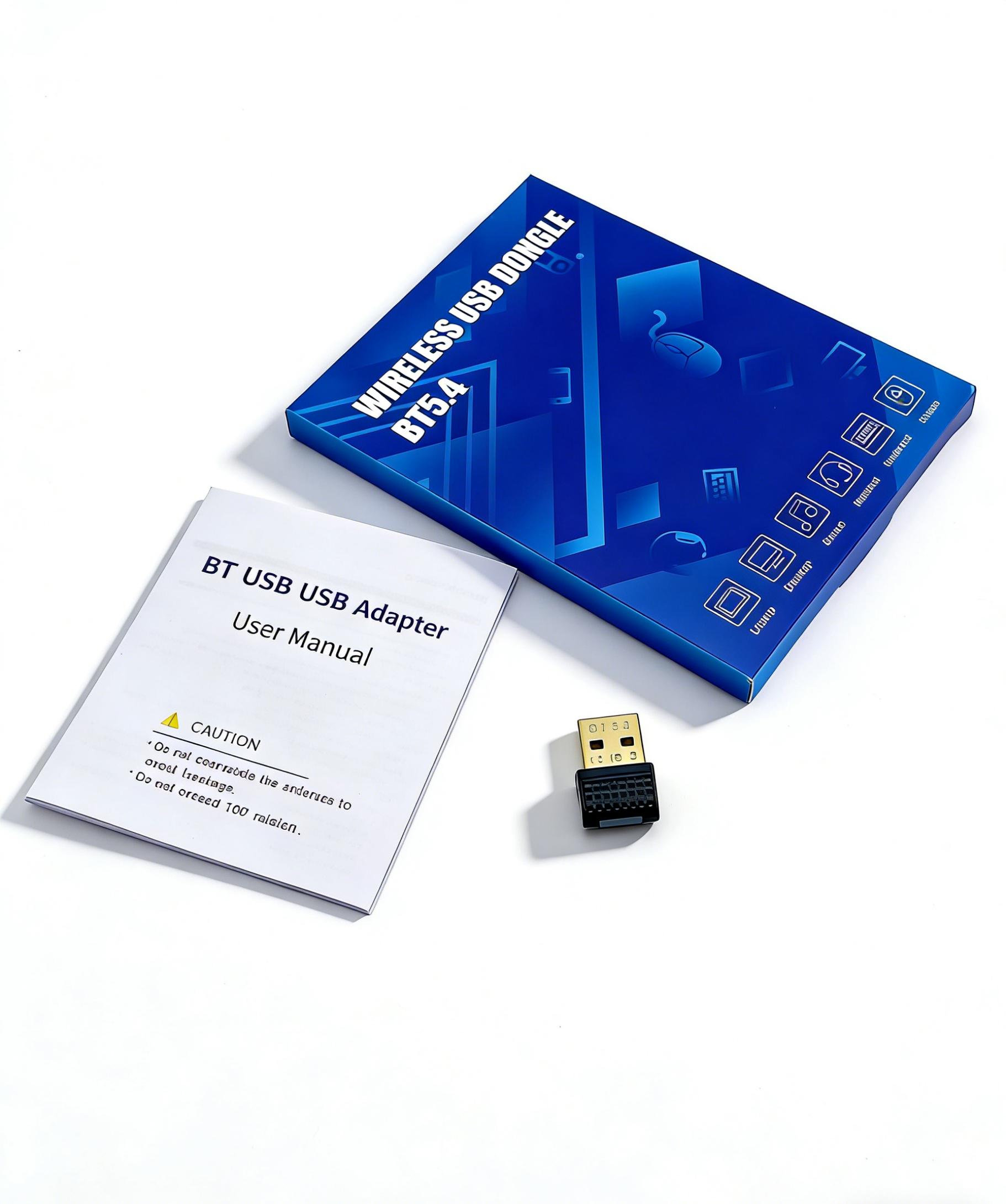 Bluetooth 5.4 Adapter USB Dongle with EDR BLE Plug and Play for Windows PC Laptop Desktop 20m Stable Transmission Compatible with Windows 11/10/8.1, Receiver Dongle