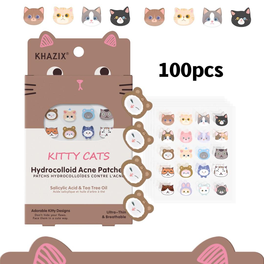 40pcs Cartoon Cat Acne Patches, Cute Cartoon Face Concealer Stickers, Cover Blemishes, Invisible Flaws, Suitable for All Skin Types