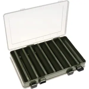 Double Sided 14 Compartments Fishing Tackle Boxes Fishing Lure Box Organizer, Fishing Bait Tackle Storage Case, Container Box for Jewelry Beads Earring Hook (Green)