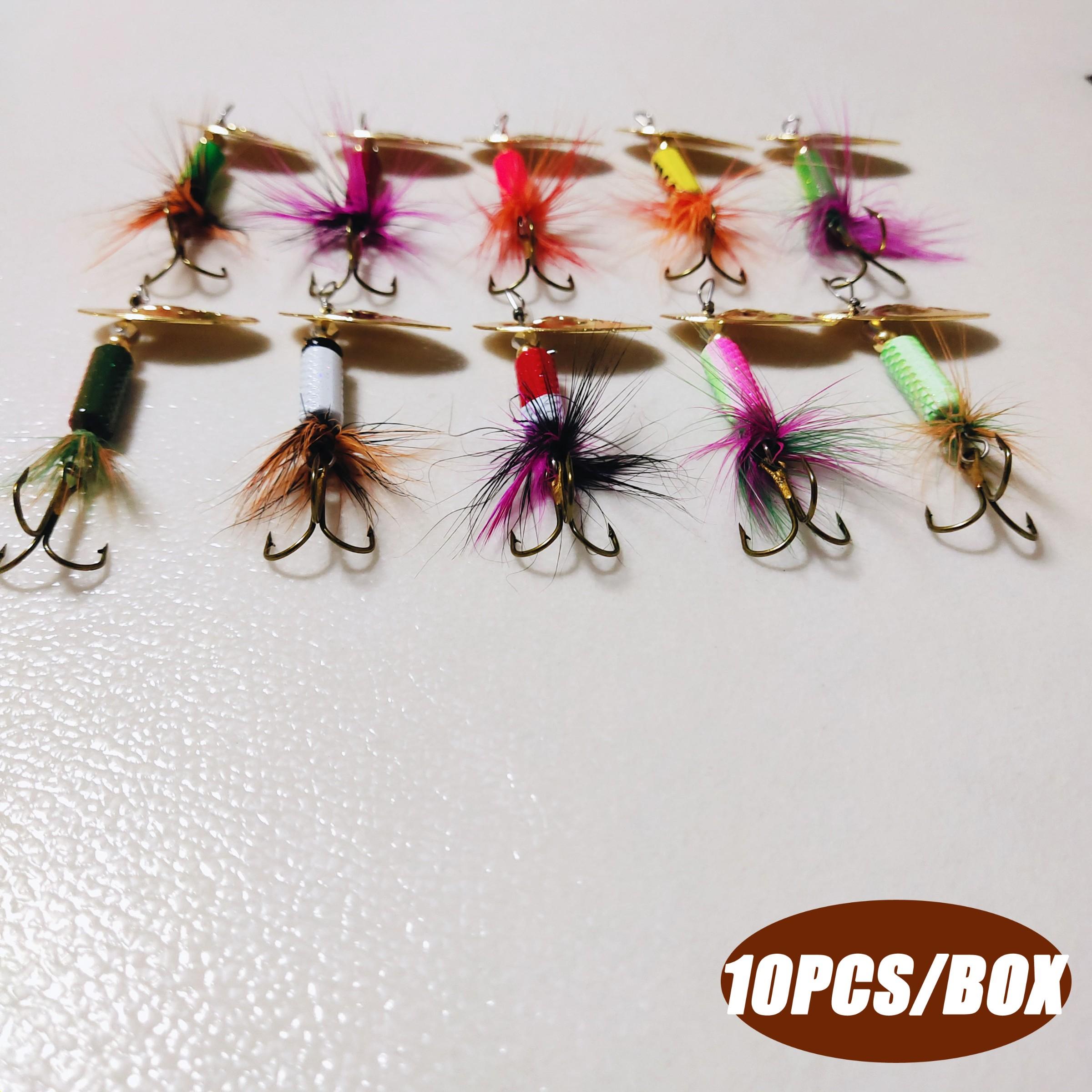 10 Pack Rotating Sequins Set, Composite Lure Bait, Metal Fishing Baits, Artificial Fish Lures, Realistic Fishing Lures, Fishing Supplies, Fishing Tackle