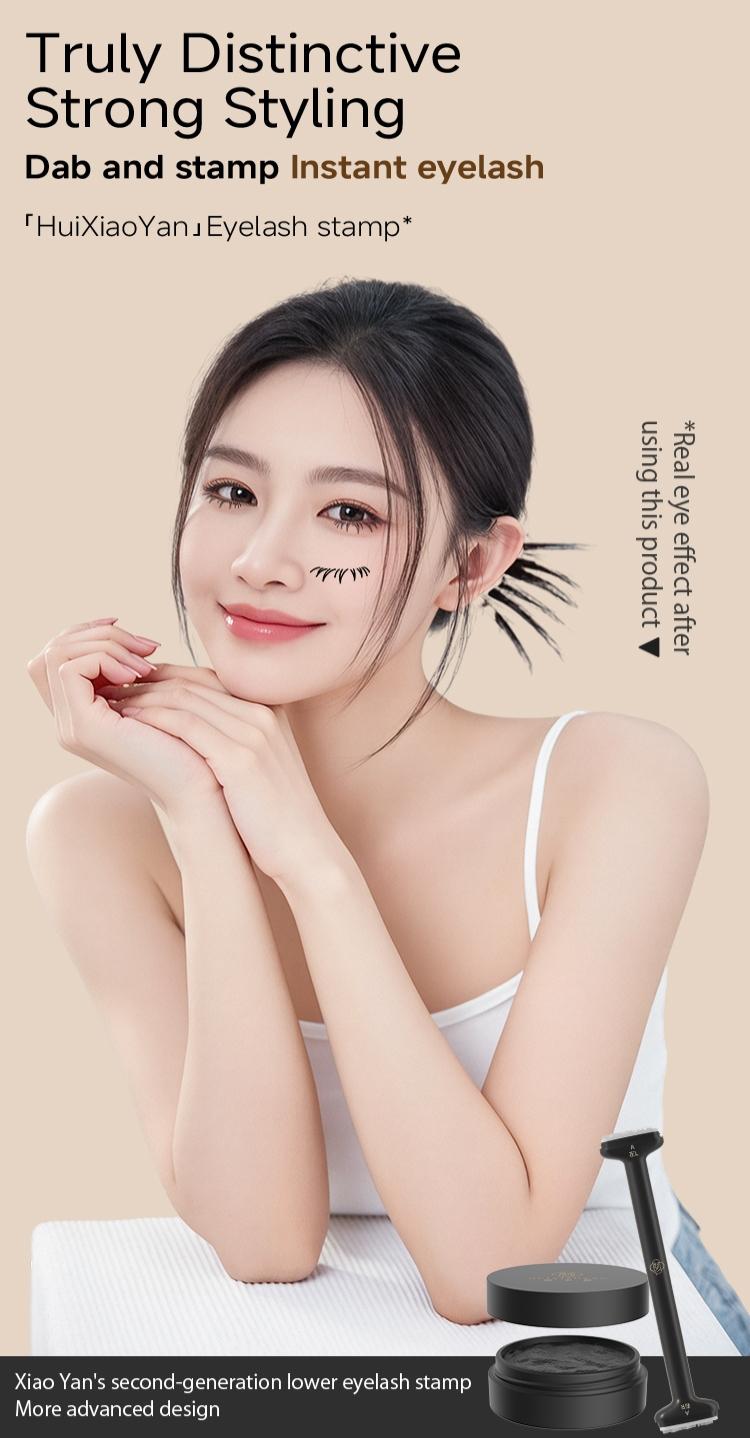 2-In-1 Dual-Head False Lash Stamp Makeup Tool Set, Quick-Dry Long-Lasting Portable, Sweat-Resistant, Multiple Styles and Colors, Essential for Beginners