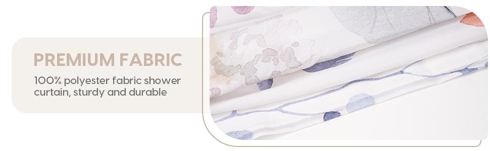 Floral Shower Curtain, Colorful Flower Shower Curtain for Bathroom, Waterproof Fabric Shower Curtain Set, Bathroom Decoration with 12 Hooks 72x72 Inches