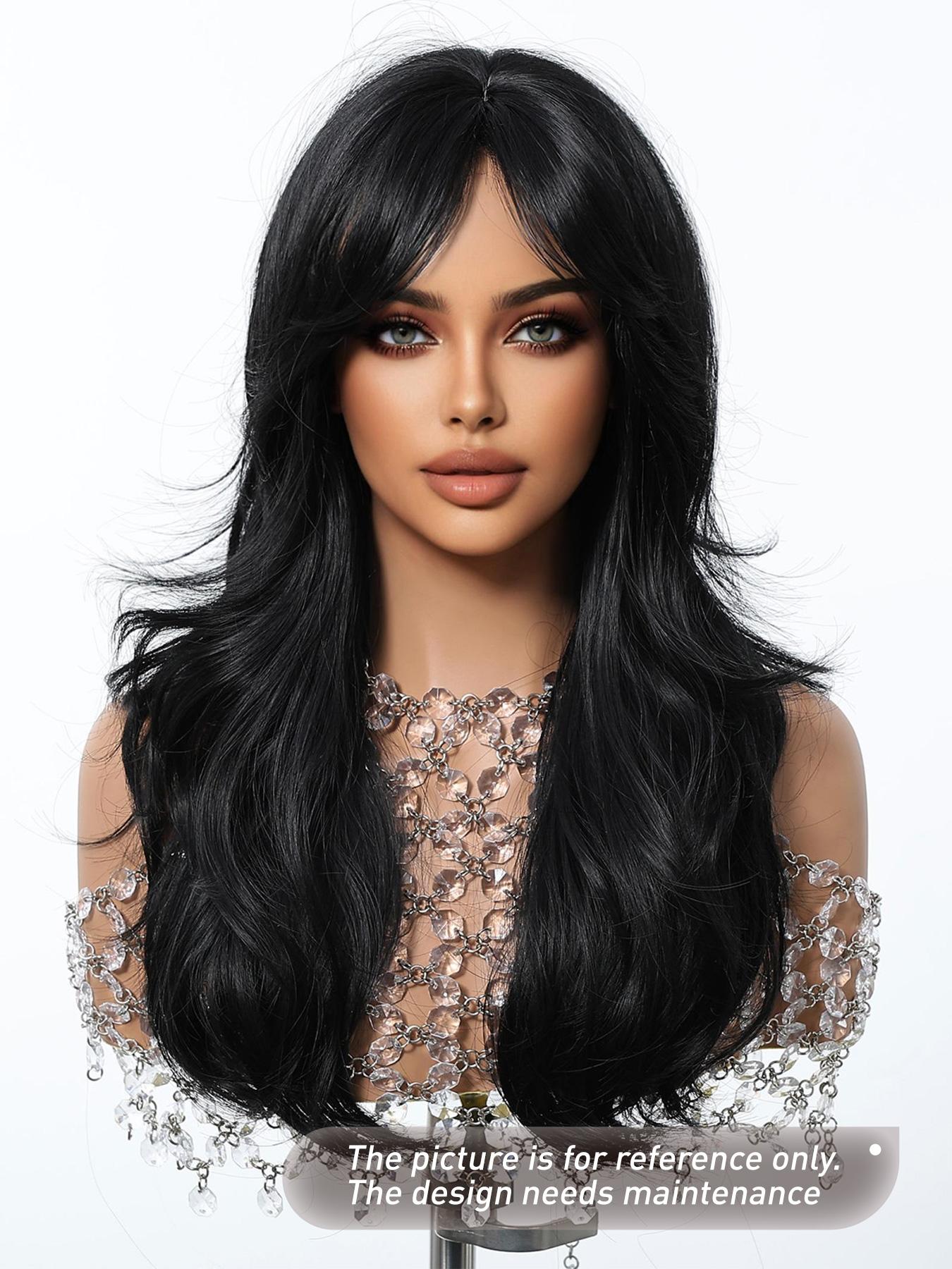 24 Inch Long Layered Cut Wigs for Women, Gorgeous Fluffy Wigs, Synthetic Full Machine Wigs for Party, Daily Use, Synthetic Material Wigs