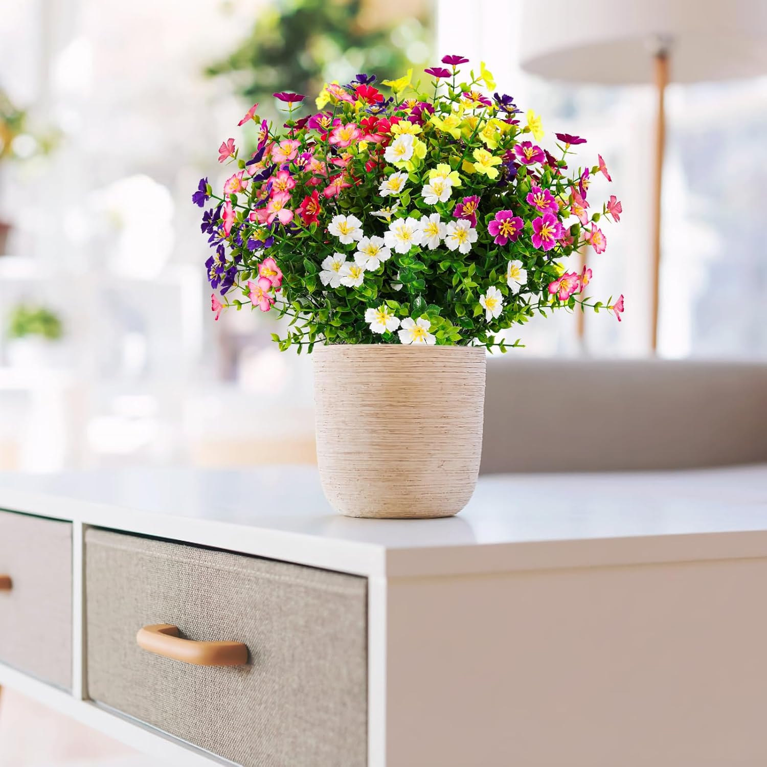 Outdoor UV Resistant Fading Realistic Fake Flowers, 12 Pieces Lifelike Garden Patio Lawn Decor Plastic Flowers, Artificial Flowers For Outside (mixed Colors) Outdoor UV Resistant Fading Realistic Fake Flowers, 12 Pieces Lifelike Garden Patio Lawn Decor Plastic Flowers, Artificial Flowers For Outside (mixed Colors)