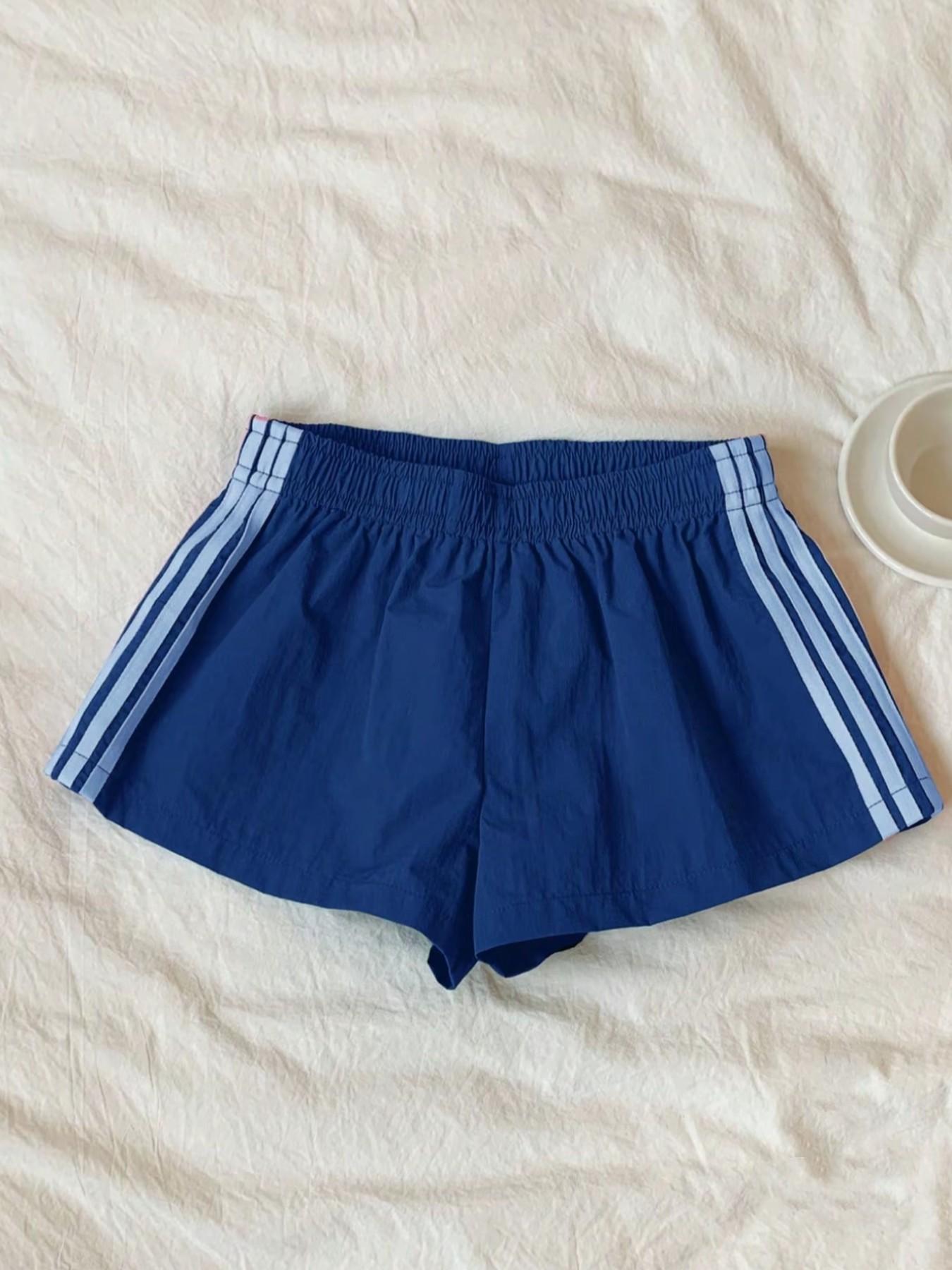 Women's Side Striped Elastic Waist Casual Summer Shorts, Loose-Fitting Short Pants, Plain Fs-Camo Style, Perfect for Daily Wear, Casual Relaxed Shorts