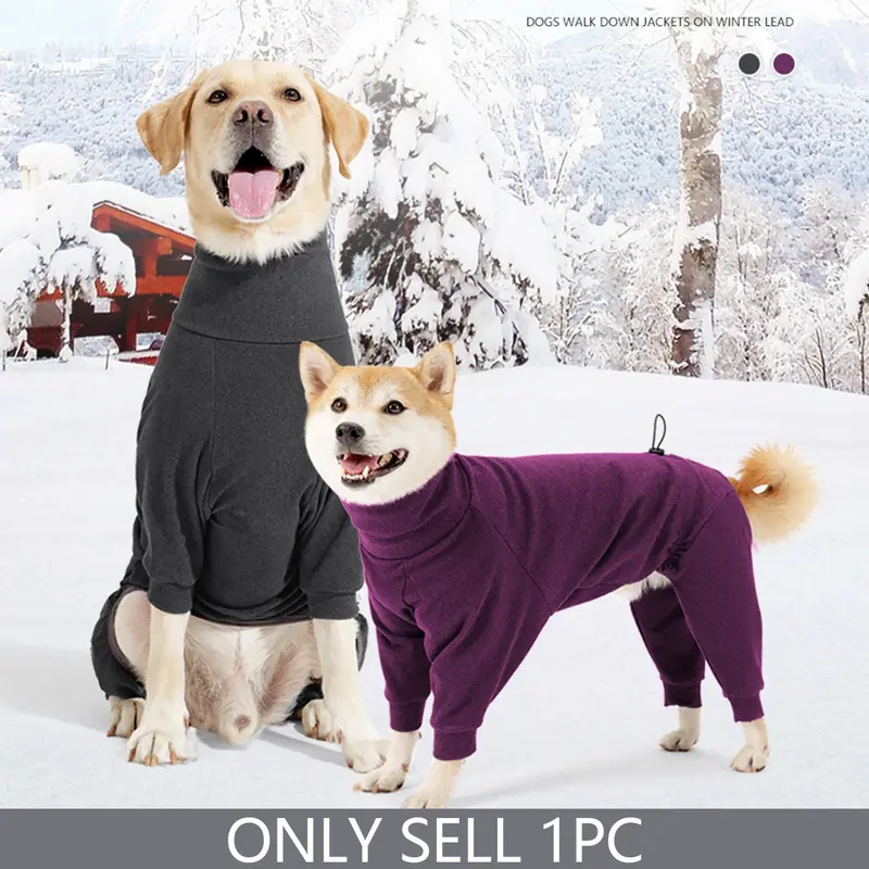Dog Winter Warm Coat for Large Medium Dogs, High Neck Cold Weather Jacket, Full Body Snowsuit, Comfortable Windproof Dog Sweater, Husky Clothes