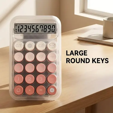 Circular Mechanical Desktop Calculator, 1 Count Battery Powered Calculator without Battery, Office Calculators Accounting Supplies for School Student Office #GLOBAL PICKS