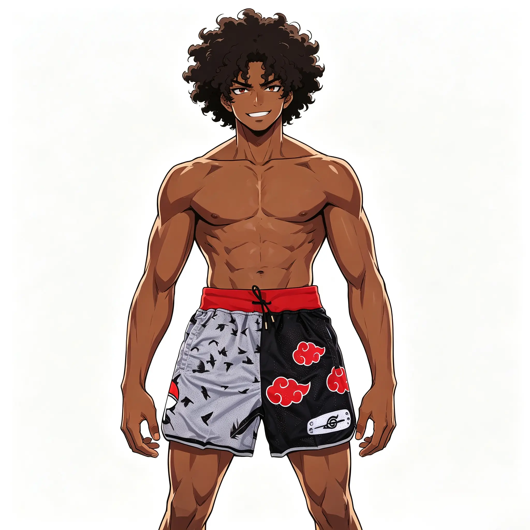 Itachi Uchiha Cloud Akatsuki Anime Shorts Unisex Sports Double-Layered Inner Shorts Full Print Drawstring Design Men Women Mesh Basketball Shorts 4 Pockets 5.5 Inseam Summer