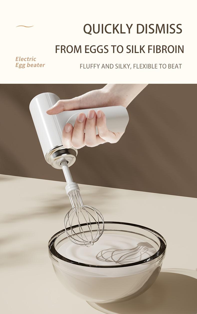 Rechargeable 3 Speed Hand Mixer - Multifunctional Kitchen Mixer with 2 Whisk Baking Supplies Easy To Clean Durable, Home Kitchen Coffee Lovers Bakers