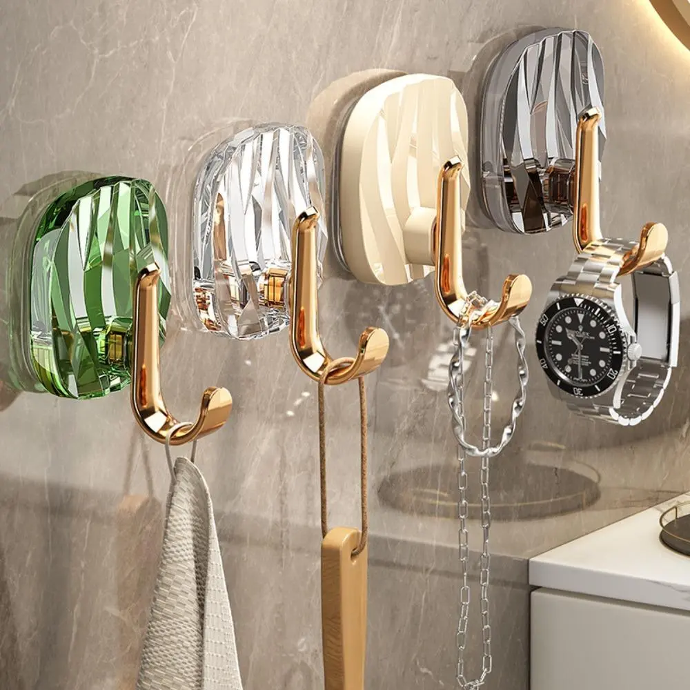 Wall Hooks 4pcs, Luxury Self-Adhesive Hangers with Drill-Free Installation for Bathroom & Kitchen, Waterproof and Easy to Remove, Home Accessories, Towels, Cabinet