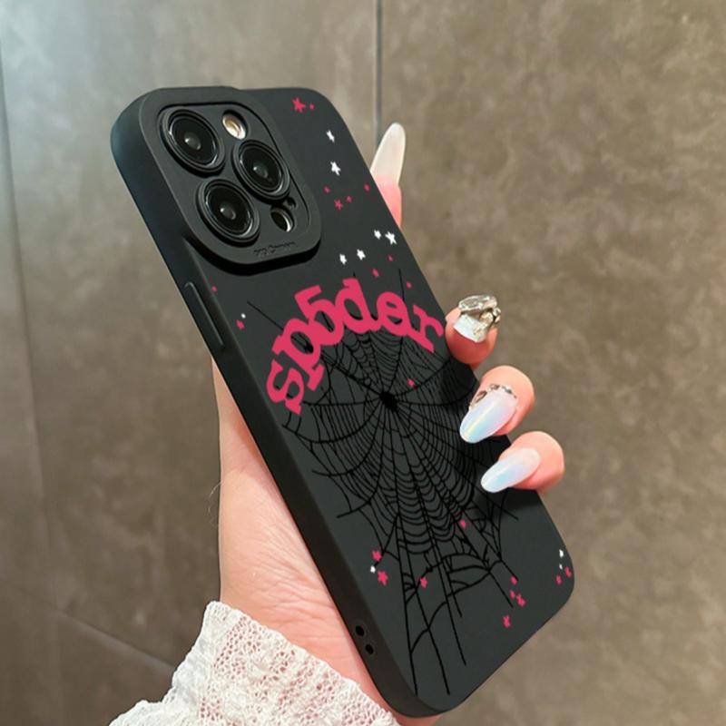 Spider Web Pattern Phone Case for Apple & Galaxy S Series, Anti-Slip Matte Finish, Fits iPhone 17 Pro Max, Samsung S25 Ultra, S24 Plus