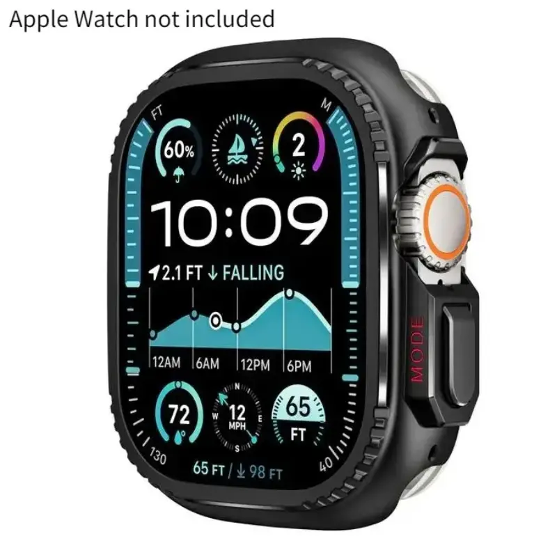 Turn‑to‑Ultra Stainless Steel Metal Bumper Case for Apple Watch, Fits 49/46/45/44mm Series 11 10 9 8 7 6 5 4 SE, Shockproof Hard Protective Shell