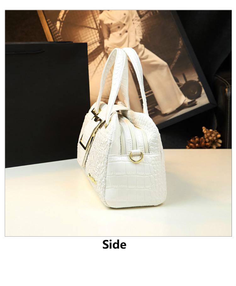 2026 New Bordeaux Boston Bag, Lace Crocodile Texture Embossed Pillow Bag, Luxury Handbag for Women, Crossbody Shoulder Bag