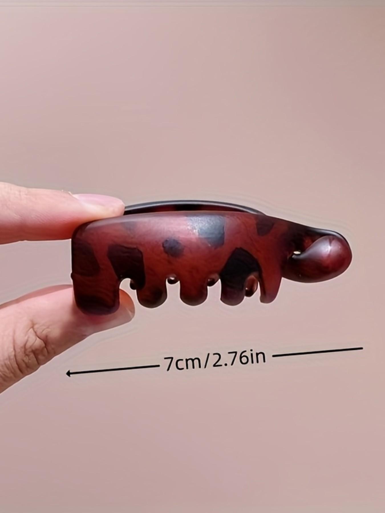 3 Pcs Women's Non-Slip Banana Hair Clips, Vintage Oval Leopard Print, Amber and, Ideal for Ponytails, Buns, Curly Hairstyles