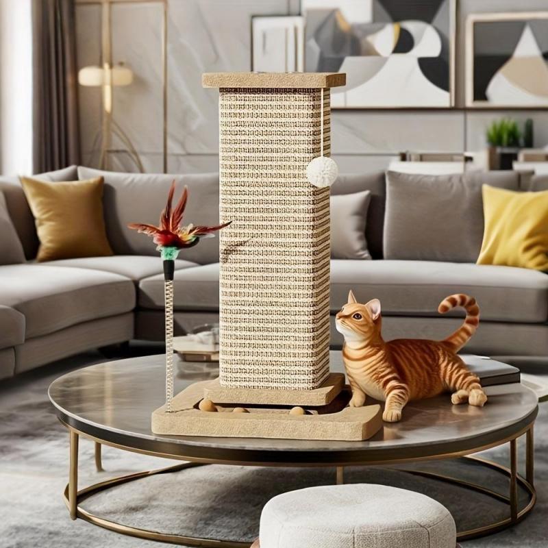 High-Thickness Cat Scratching Post, Vertical Scratcher, Durable Vertical Space-Saving Design, Essential for Cat Lovers, High-Quality Material, Pet Furniture