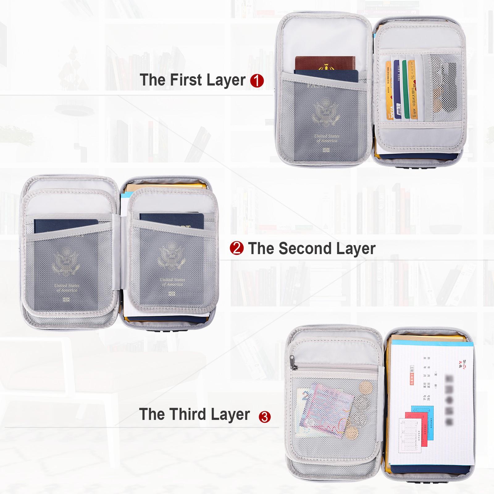 Small Silver Color Lockable Fireproof Waterproof File Bag, Essential Portable Item for Home Office and Travel, Secure Document Storage Solution