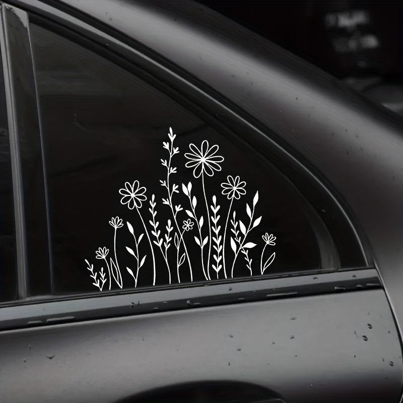 Flower Pattern Car Sticker, 1 Count Car Window Decal, Car Exterior Decorative Sticker, Universal Car Decorative Accessories for Car Window Bumper, Decal for Cars