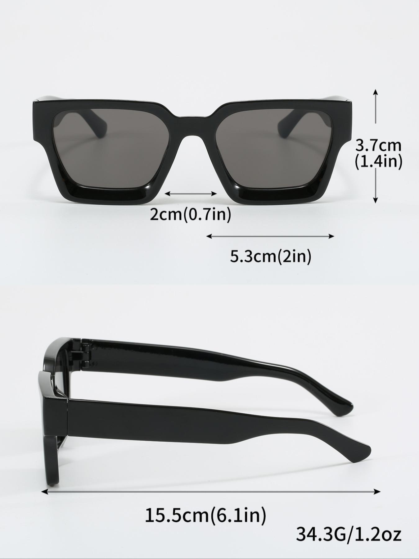 Men's Retro Style Rectangular Full Frame Glasses, Fashion Eyewear for Outdoor Activities & Casual Wear, Pack of 2, Trendy Shades