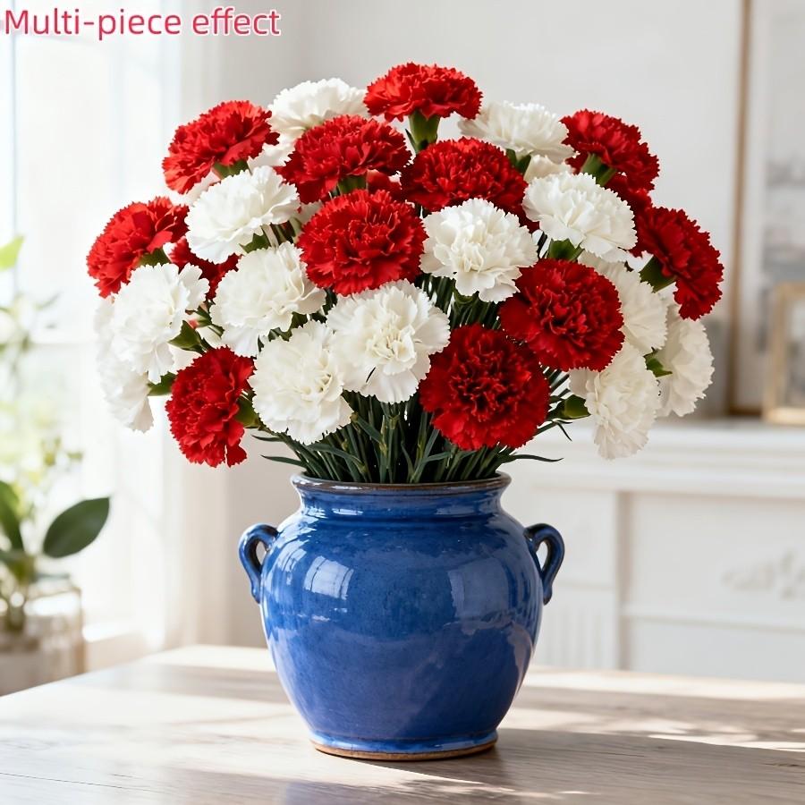 10pcs Artificial Carnations, Plastic & Realistic, for Weddings, Valentine’s, Mother’s Day, Seasonal Decor, Event Planners, Home Stylists