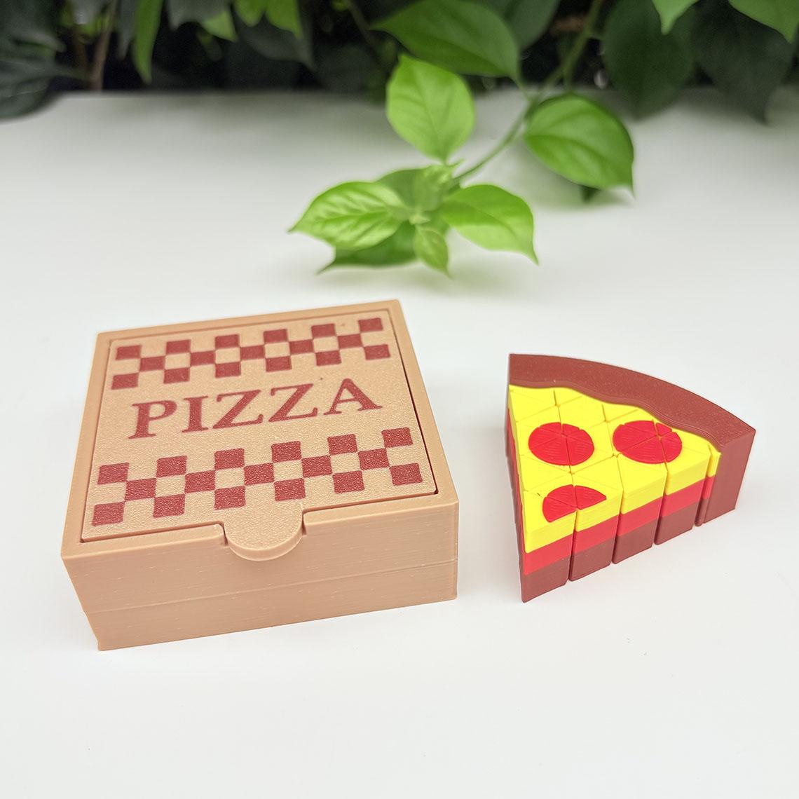 Pizza Box for Mini Pixel Pizza Stress Toys,3D Printed Mini Pizza Puzzle Box Pizza Box for Mini Pixel Pizza Stress Toys,3D Printed Mini Pizza Puzzle Box