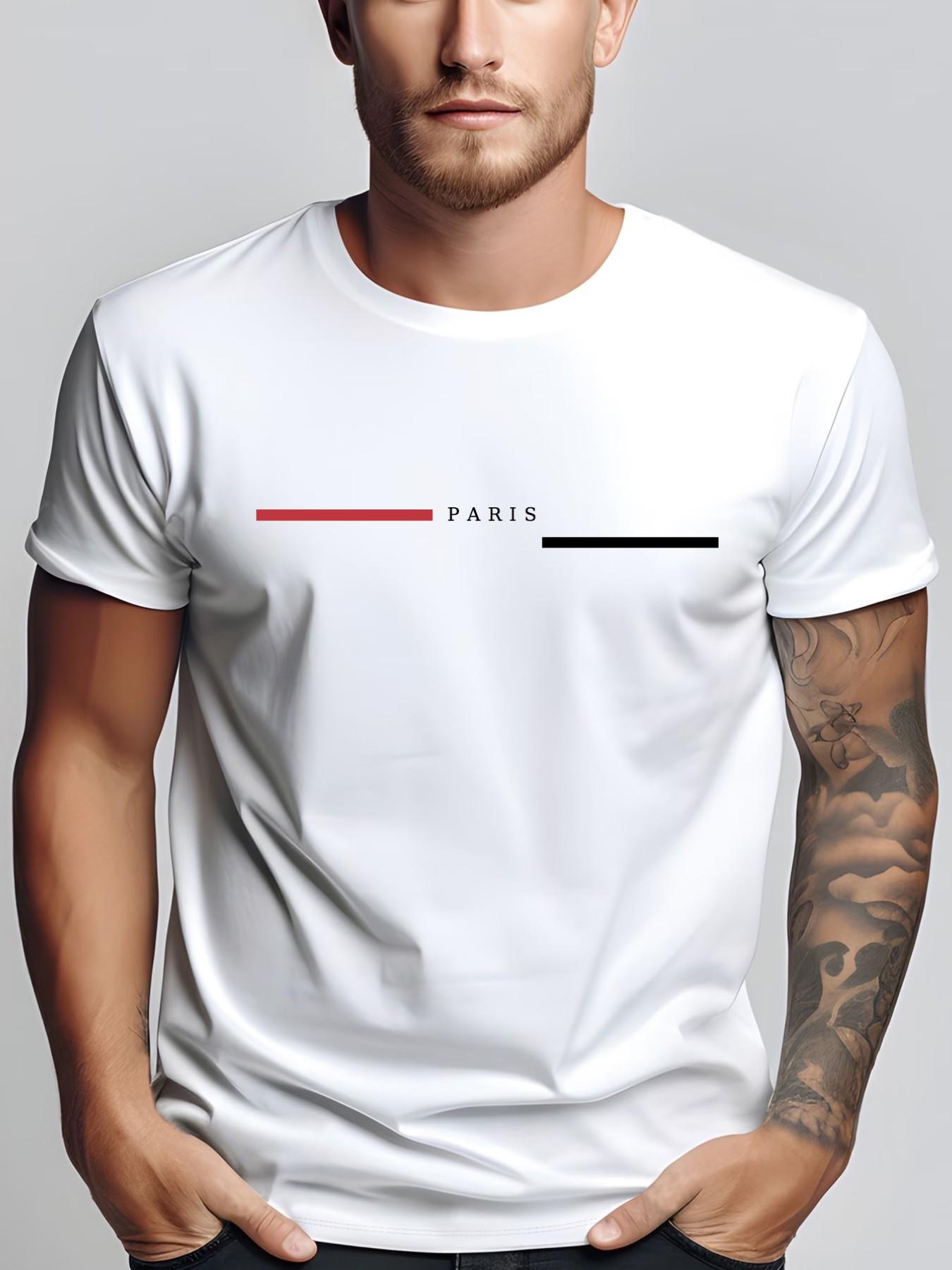Men's Summer Micro-Stretch Comfort Round Neck Printed T-Shirt, Fashionable Trendy Wear, Best Choice for Men, Casual Stylish Tee