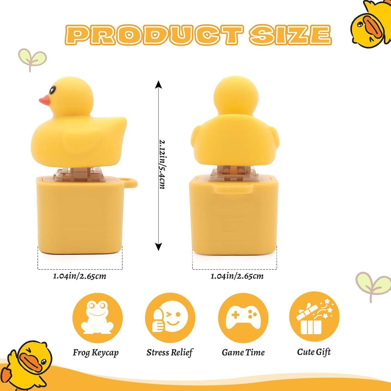 Quackey Fidget Toy Keychain, Quacking Duck Stress Reliever, Squeaky Anxiety Relief, Duck Keyboard Keycaps, Sensory Toys