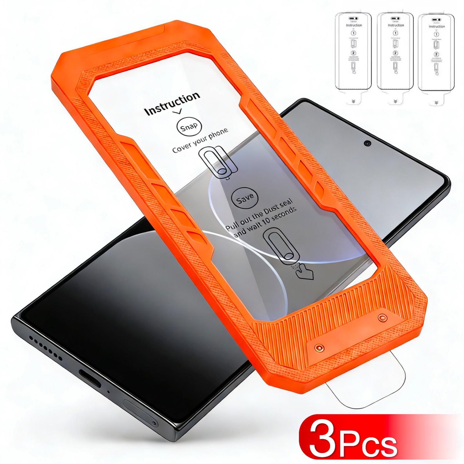 3-Pack Samsung Galaxy S26 Ultra S25 S24 Plus & Apple iPhone Screen Protectors, Ultrasound Fingerprint Unlock, Military Grade Protection