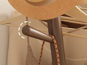 Solid Wood Clothes Rack, Clothing Rack with Shelf and Hook, Sturdy and Portable, Garment Rack for Hanging Clothes,Coats,Skirts,Shoes,Bags,Easy to Assemble (Walnut) Solid Wood Clothes Rack, Clothing Rack with Shelf and Hook, Sturdy and Portable, Garment Rack for Hanging Clothes,Coats,Skirts,Shoes,Bags,Easy to Assemble (Walnut)