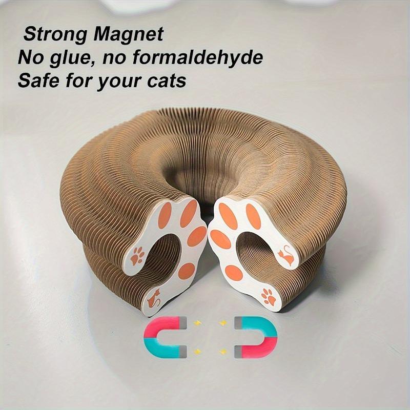 Magic Interactive Cat Scratcher Toy with Bell Ball Design, Foldable Venetian Blind Shape, Durable Cardboard, Indoor Cat Stress Relief