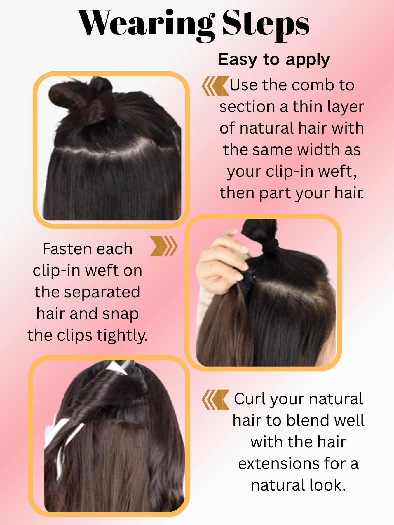 Curly Hair Extensions, 4PCS 16 inch Clip in Hair Extensions Lace Weft Short Curly Hair Extensions Clip Ins Invisible Natural Hairpieces for Women
