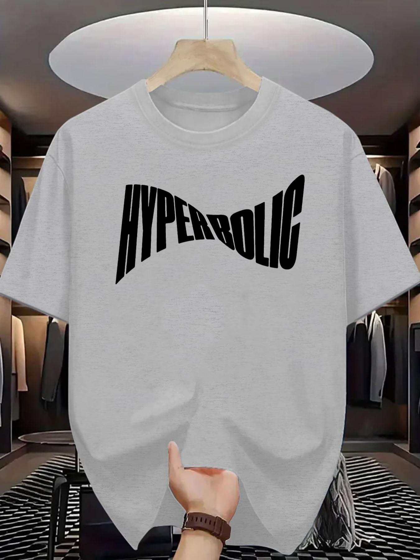 Men's Casual Short Sleeve T-Shirt, Bold Letter Print Street Style, Summer Cotton Top, Slim-Fitting, Trendy and Versatile