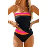 Daci Bandeau Tankini Swimsuits for Women - Two Piece Ruched Tummy Control Bathing Suit Strapless Swimwear with Bottom Beach Outfits SwimWeek
