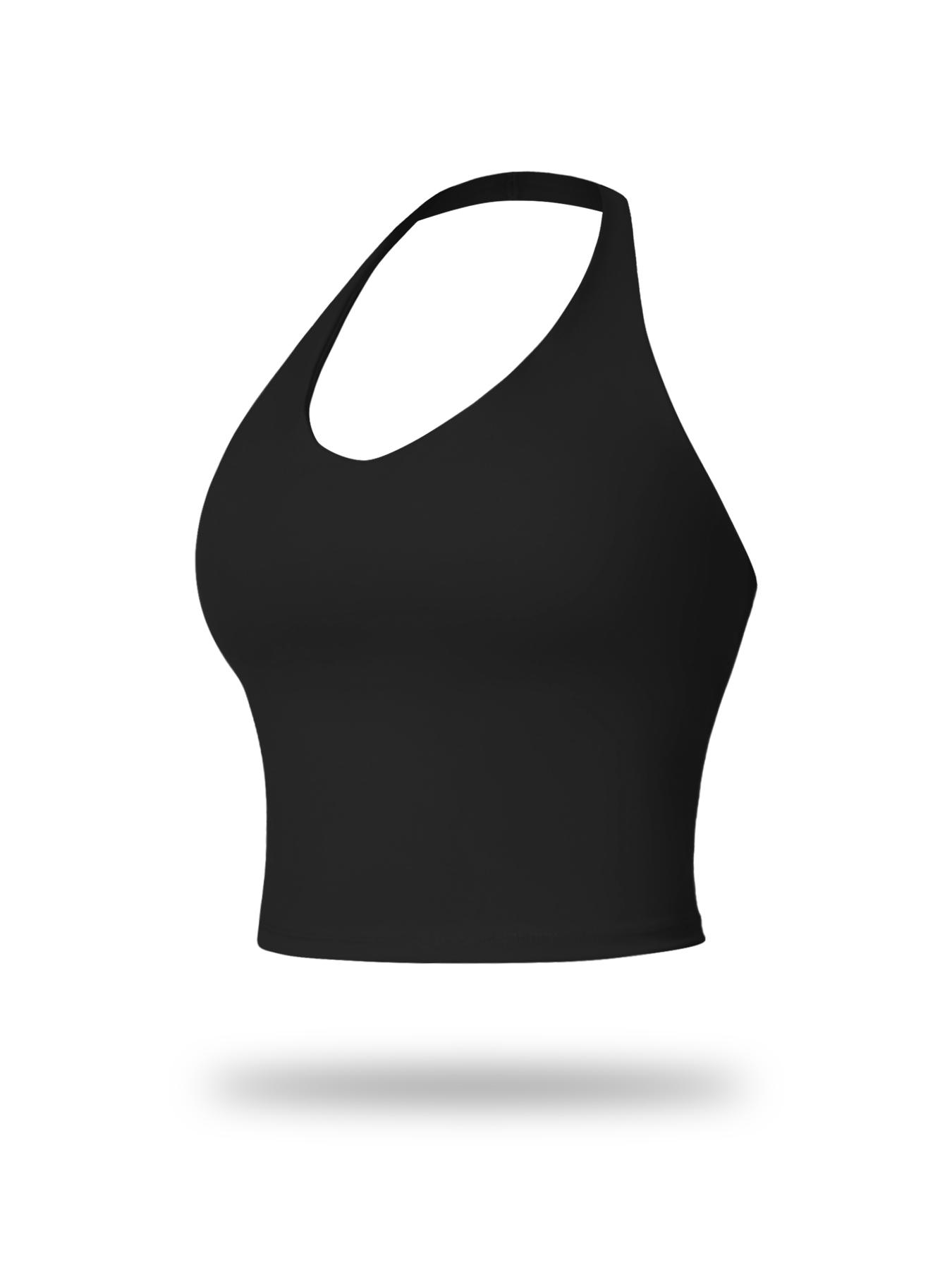 Women's Yoga Backless Tank Top, Quick-Dry Sleeveless Sports Bra, Adjustable Strap, Ideal for Running & Fitness Training, Strappy Workout Bra