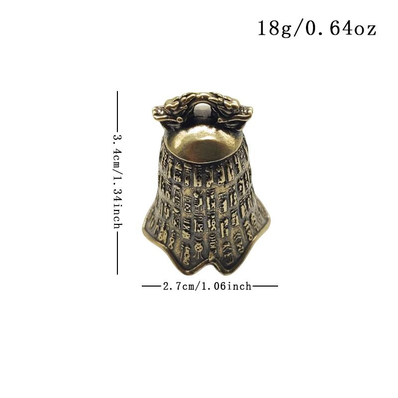 Vintage Brass Wind Chime Ornament, Mini Desktop Bell Decor, Traditional Chinese Metal Bell, Retro Classical Copper Bell, Tabletop Decoration