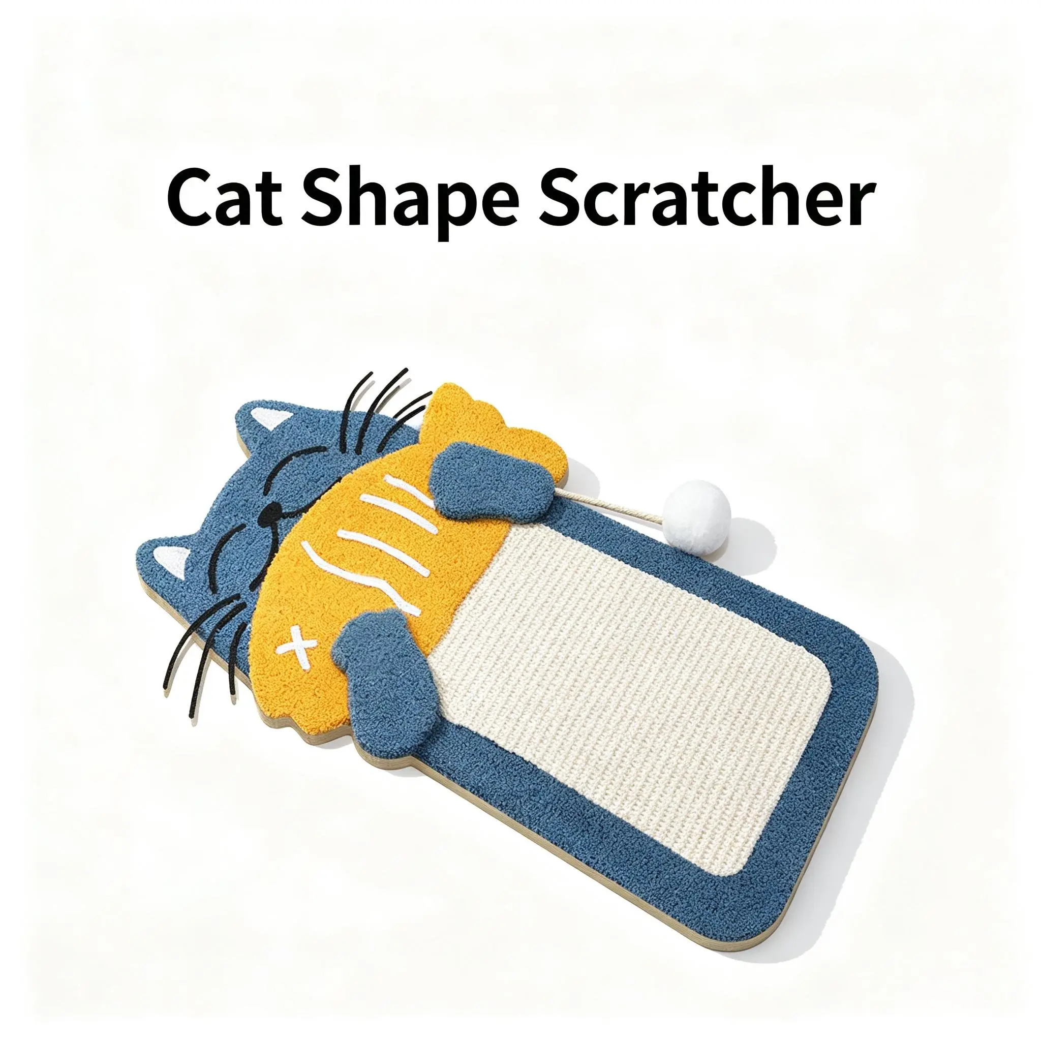 Cat Shape Scratch Pad - Safe Cat Scratcher, Interactive Pet Toy for Playtime Entertainment