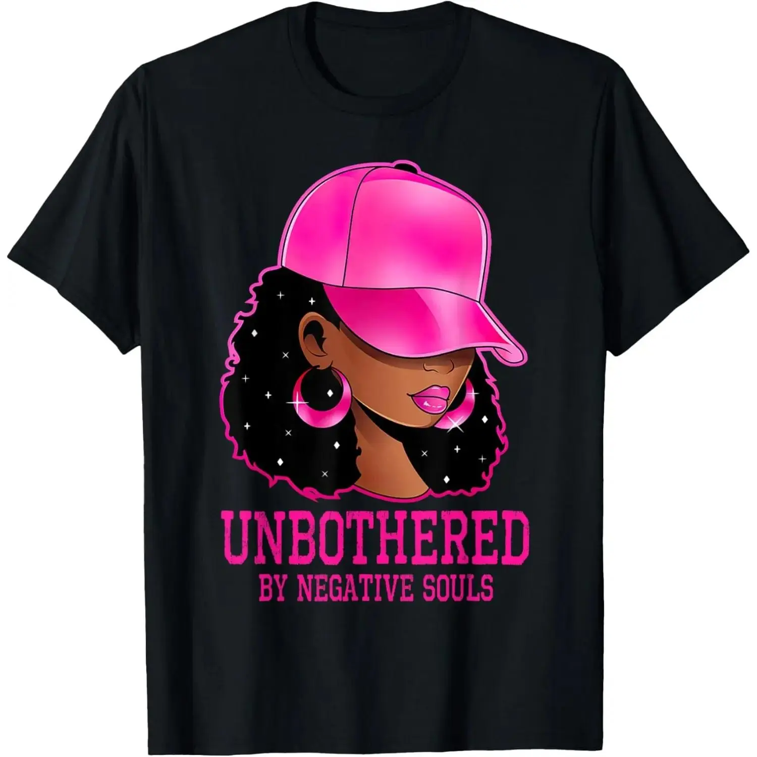African American Afro Queen Sassy Black Woman Unbothered T-Shirt Top Vintage