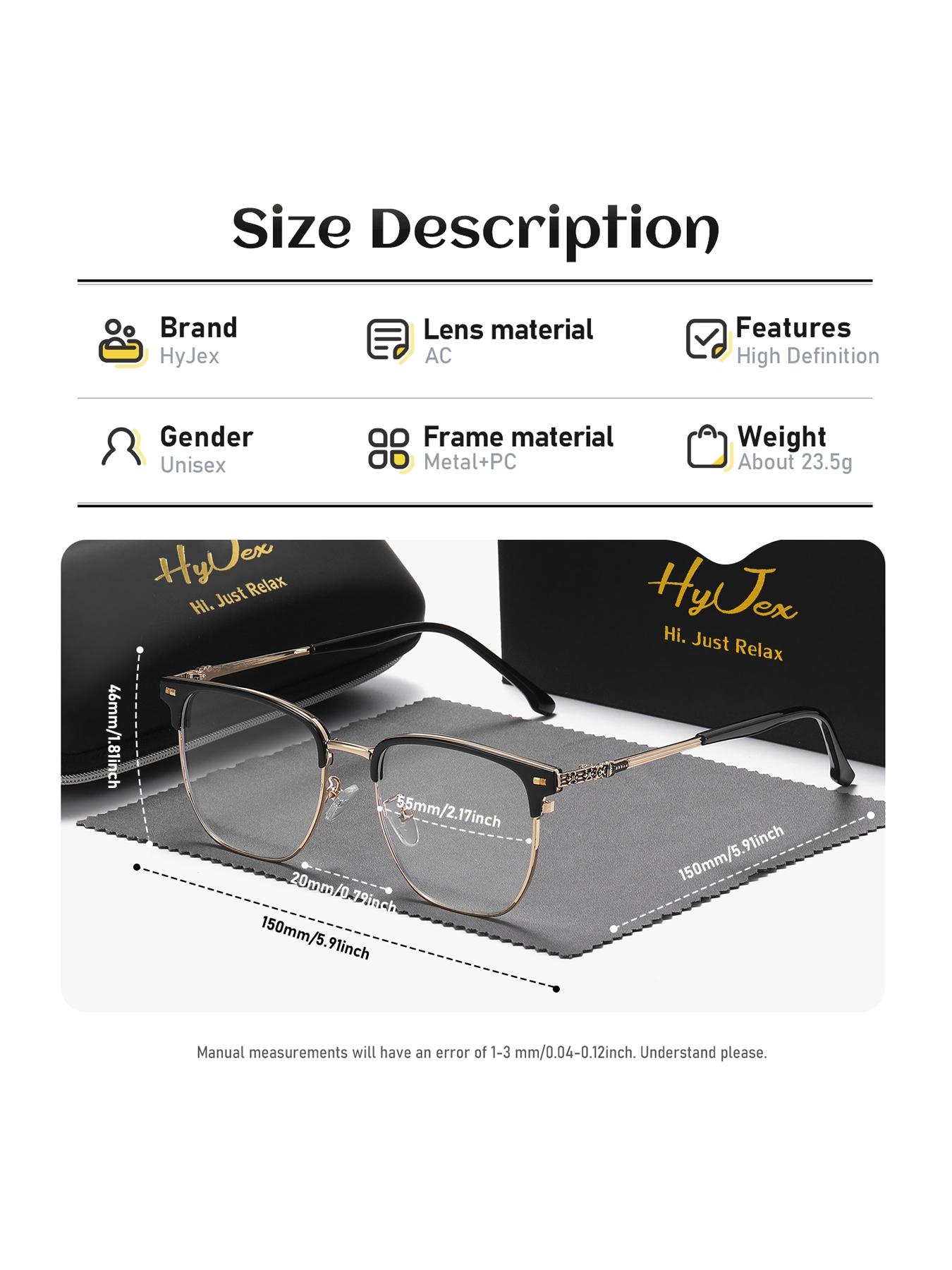 HyJex 1 Piece Unisex Full Frame With Wharp Lines Plaon Glasses Show Intellect Square Frame Plaon Glasses