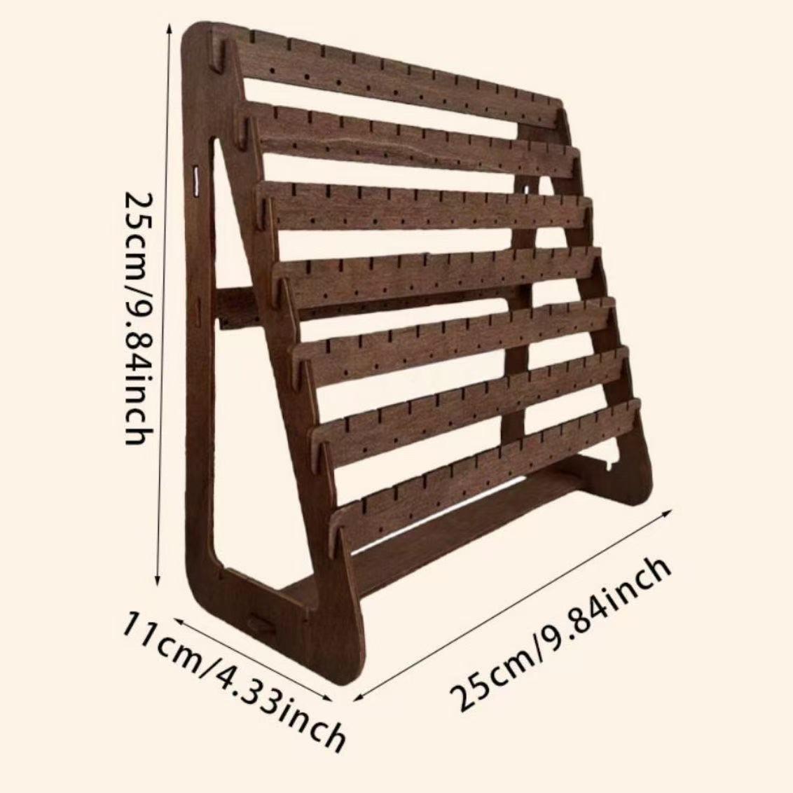 7 Layer Walnut Color Earring Storage Rack, Simple High-End Desktop Organizer, Ear Stud Display Stand, Women's Home Jewelry Holder