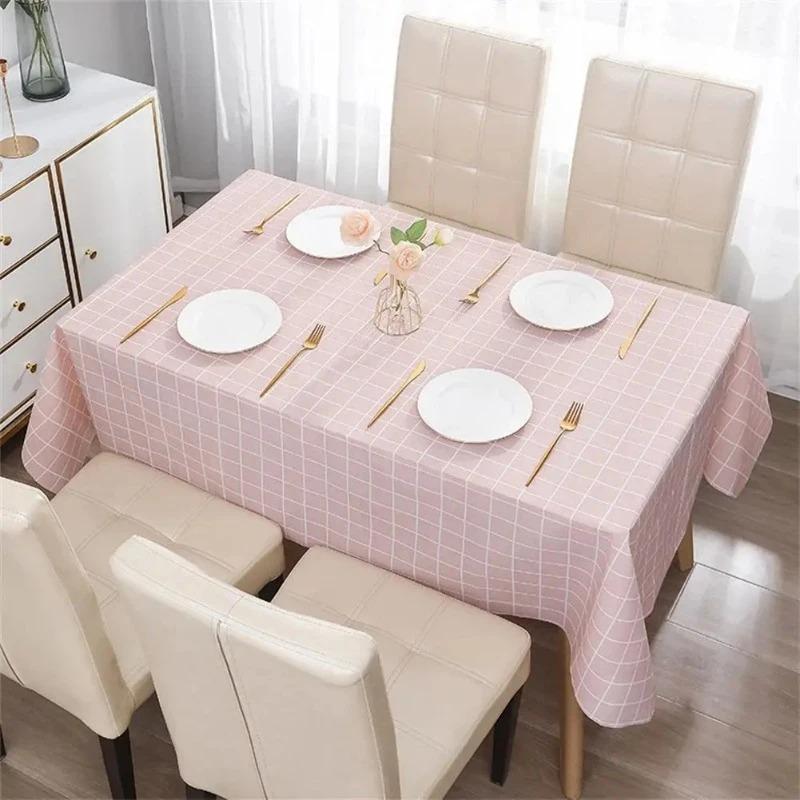 2pcs Nordic Style Grid Prints Waterproof Oil-proof Buffalo Plaid Dining Table Cloth Table Cover Party Decoration Rectangle TableCloth