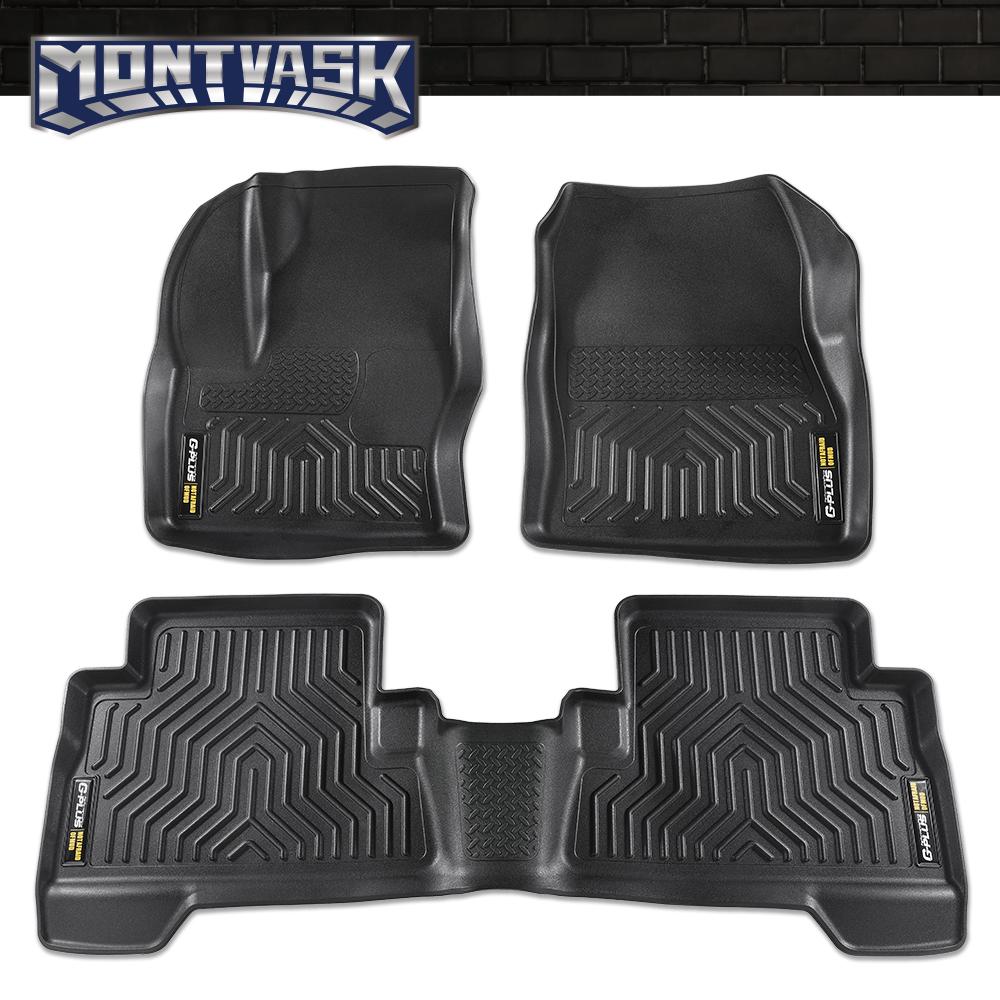 CROSSDESIGN TPE Car Floor Mats Waterpoof Fit For 2013-2019 Ford Escape 13-18 Ford C-Max All Weather TPE LinersFord C - Max, Front & 2nd Row Liner Black, 3 pc