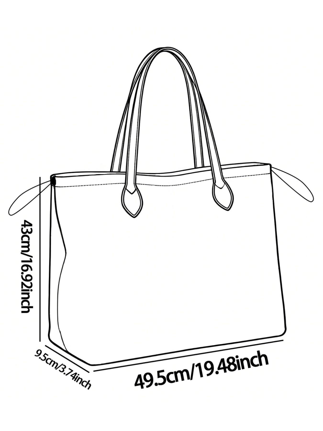 Dancer Pattern 2D Printed Drawstring Tote Bag, Large Capacity Shopping Bag, Durable and Wear-Resistant, Random Print, Casual Style