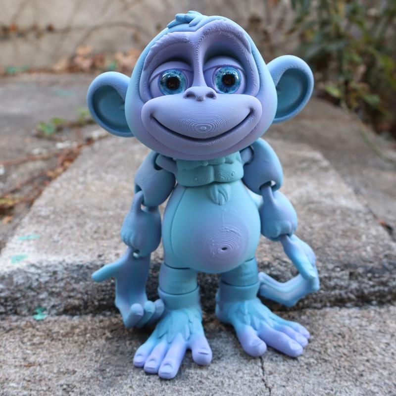 3D Printed Climbing Monkey Statue, Articulated Monkey Figurine, Realistic Eyes Home Decor, Perfect for Halloween Christmas Gifts, Birthday Present, Animal Figurine