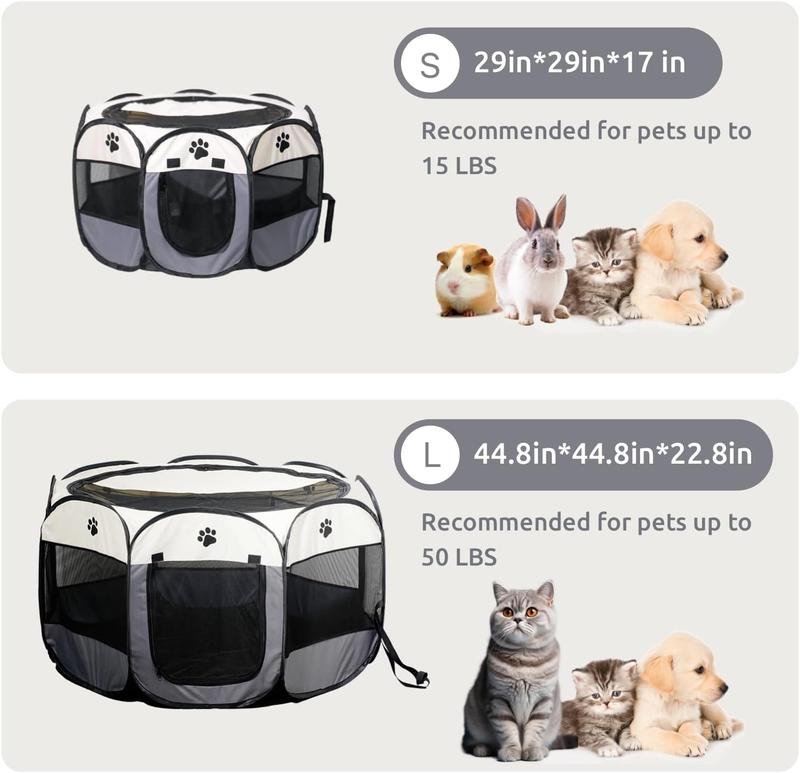 Pet Maternity Room,Octagonal Pet Tent Foldable Portable Oxford Cloth Cat and Dog Nest Outdoor Easy Operation Large Dog Cages Cat Fences Litter Box Enclosure Kittens Suitable Size Space Foldable cat and dog cage Safe Reliable