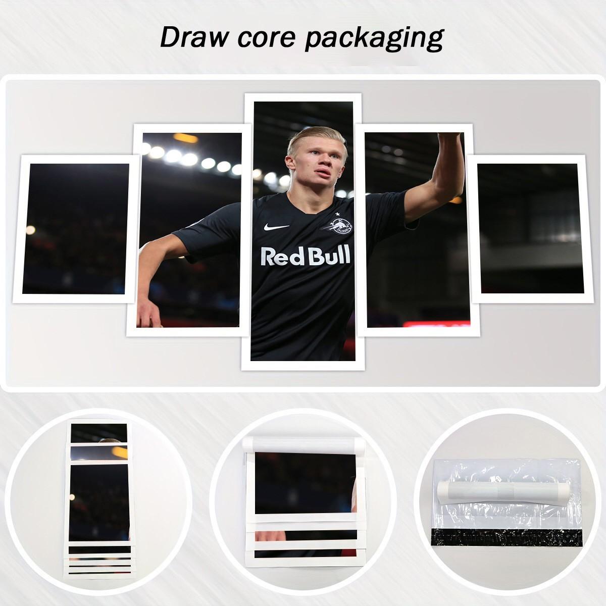 5 Piece/Set Frameless Canvas Painting Print Poster,Classic Pop Modern Sports Documentary Art,Norwegian Soccer Erling Haaland Sports,Perfect Gift for Soccer Lovers,Ideal Gift for Bedroom,Study,Office,Living Room,Dorm Hallway,Kitchen,Mural,Wall Decoration